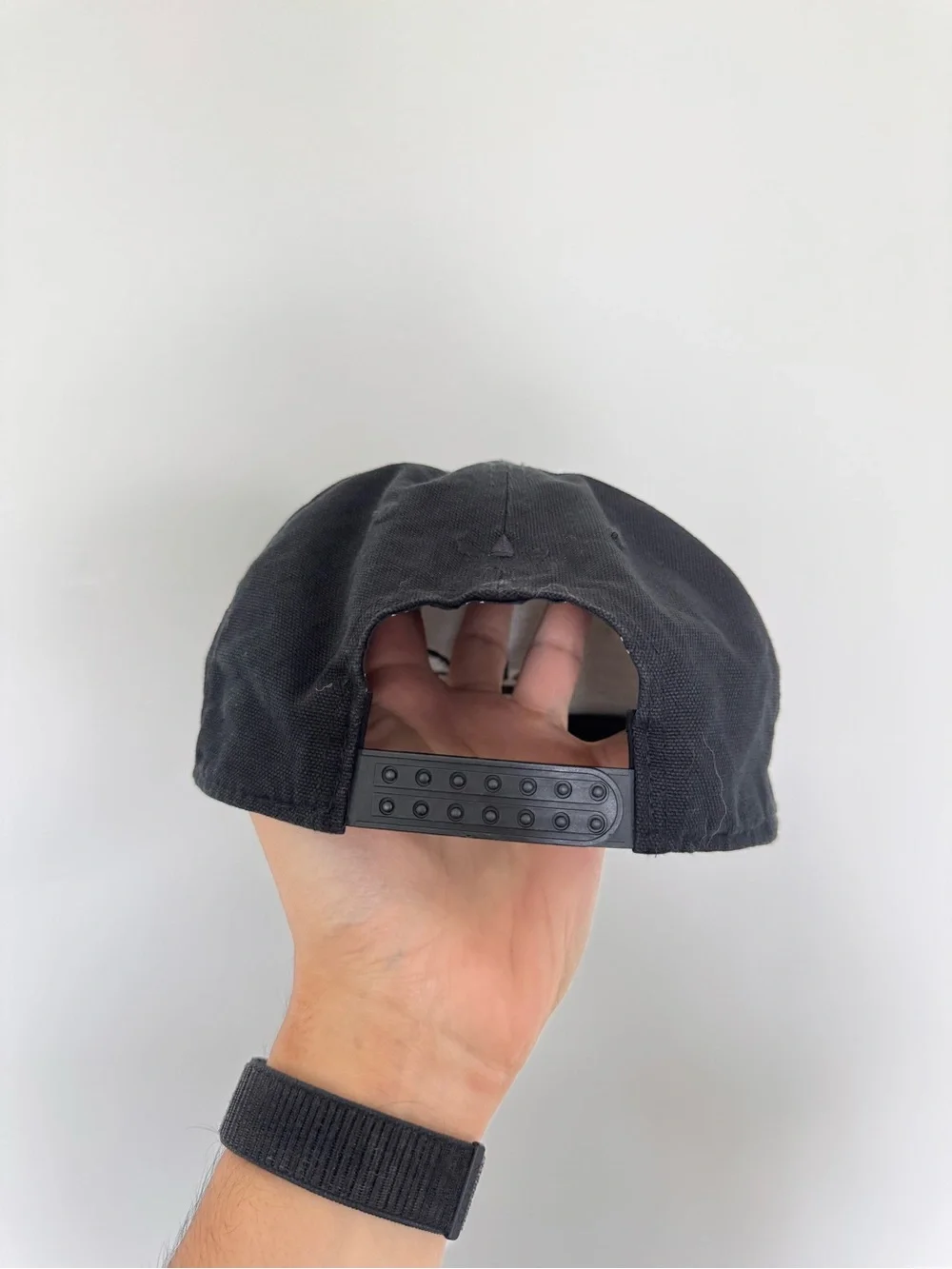 adidas Black Snapback with Black and Gray Patterned Brim